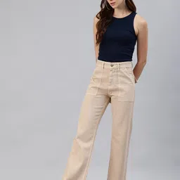 adbucks Women's Wide Leg High-Rise Non Stretchable Jeans image 5