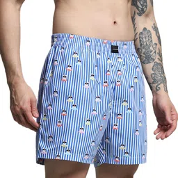 jack & jones Men's Cotton Blend Modern Striped Boxer Shorts image 1