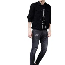 athrz Men Regular Fit Washed Full Sleeve Denim Jacket image 2