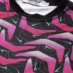 aarika Womens Sports Wear Blue Colour Abstract Print Nylon Swim Suit image 2