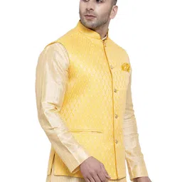 badoliya & sons Men's Brocade Zari Nehru Jacket/Waist Coat image 2