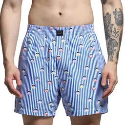 jack & jones Men's Cotton Blend Modern Striped Boxer Shorts image 2