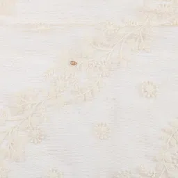 dupatta bazaar Women's Off White Cotton Blend dupatta with Self Embroidery image 4