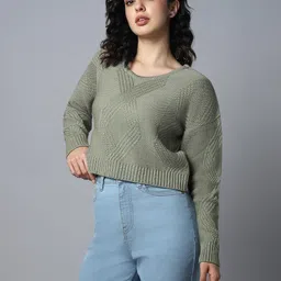 high star Women's Cotton HSWSWW23008_LL Round Neck Sweater image 4