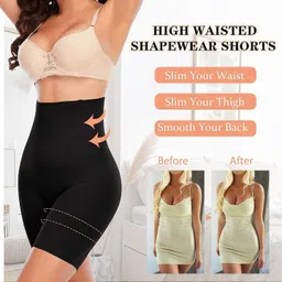 kroywen Women's High Waist Belly Pants Corset Waist Lifting Hip Shaper Plus Size Beige Tummy Shaper Shorts Size 32 to 40 Pack of 1 Compression Underwear image 4