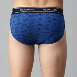 u.s. polo assn. Mens All Over Print Cotton Spandex I615 Briefs - Pack of 3 image 3