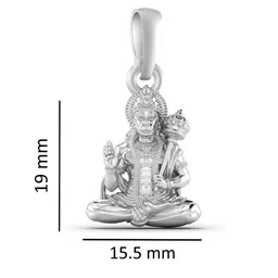 akshat sapphire Sterling Silver (92.5% purity) God Hanuman Pendant for Men & Women Pure Silver Bajrang Bali Locket for Good Health & Wealth image 3