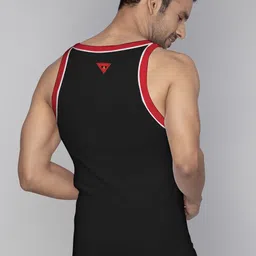 hap Men's Cotton Rib Vest/Multicolor with Pipin (Pack of 5) image 4