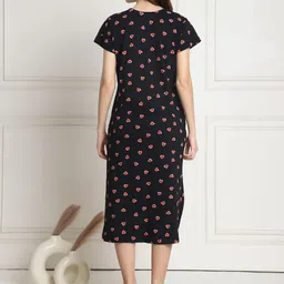 secret wish Printed Hosiery Short Maternity Feeding Nighty/Nursing/Zipper/Hosiery/Printed/Calf Length image 4