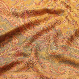 pashtush Women's Jamawar Shawl, Mustard image 4