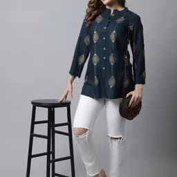 pistaa's Women's Viscose Printed Short Kurti image 3