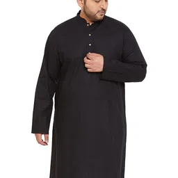 vastramay Men's Cotton Blend Solid Regular Kurta image 1