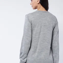 modeve Women Solid Round Neck Casual Sweater for Winter image 5