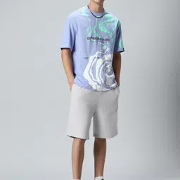 bewakoof BewakoofMen's 100% Cotton Printed Oversized Fit Round Neck T-Shirt image 4