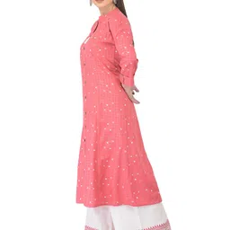 pistaa's Women's Cotton Kurta With A-Line Palazzo Set image 4
