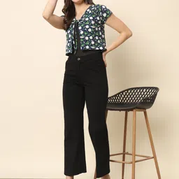 trend arrest Navy Blue Front Knot Shrug image 5