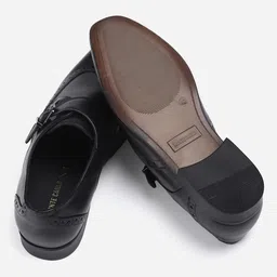 monte carlo Mens Solid Genuine Leather Monk Shoes (201816FW) image 4