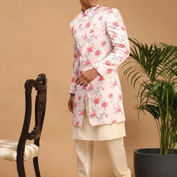 vastramay Men's Multicolor Base Pink - Sherwani Only Top image 5