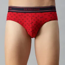 u.s. polo assn. Mens All Over Print Cotton Spandex I615 Briefs - Pack of 3 image 5