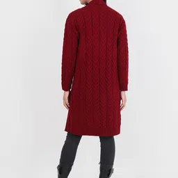 joe hazel Chunky Woollen Coat - Brick RED - P image 5