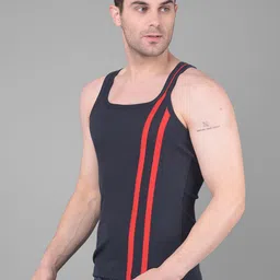 dollar bigboss Men's Solid Cotton Gym Vest (Colour May Vary) image 2