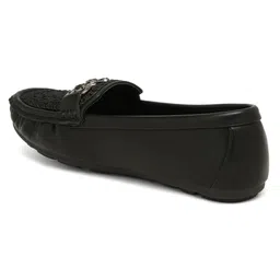 flat n heels Womens Black Loafer FnH M001-BK image 3