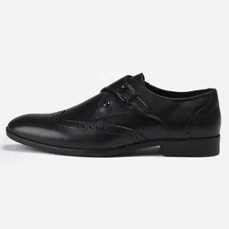 monte carlo Mens Solid Genuine Leather Monk Shoes (201816FW) image 2