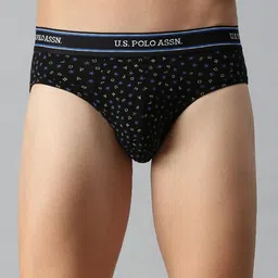 u.s. polo assn. Mens All Over Print Cotton Spandex I615 Briefs - Pack of 3 image 2