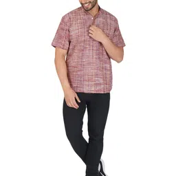 khadi sadan Cotton Casual and Traditional Men's Short Kurta Half Sleeves image 1