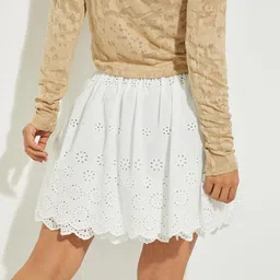 max Alaya F x URB_N Women Schiffli Embroidered Mini Skirt image 5
