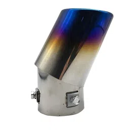 Guance Universal Angular Car Auto Exhaust Muffler Tip Stainless Steel Pipe Chrome Trim Modified Bent Burnt Oval Exhaust Tail Car Rear Tail Throat Liner Accessories for All Cars image 3