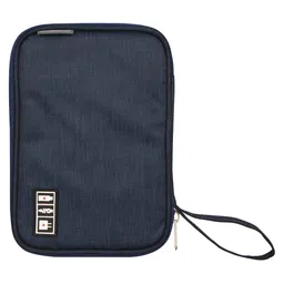 COSMUS Gadget Organizer Case Portable Zippered Pouch for All Small Gadgets USB Cables Navy Blue image 2