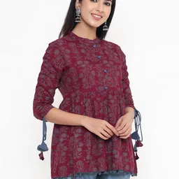 kbz Women's Rayon Floral Print Regular Wear Top image 3