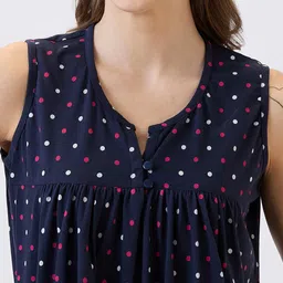 av2 Women's Cotton Printed Round Neck Short Sleeve Night Suit Set | Capri Set | Casual Night Dress for Women-2894 image 4