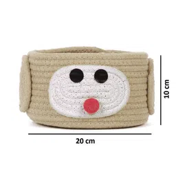 generic Juteify Multi-Purpose Cute Jute Basket for storage,for Bathroom Living Room & Kitchen Organiser Box Vanity Box First Aid Box (Beige) image 3