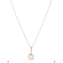 yellow chimes Necklace Set for Women Jewellery for Women Gold Toned Heart Shaped Crystal Studded Dual Heart Pendant Necklace Set with Earrings for Women and Girls Valentine Gift for Girls image 4