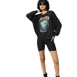 only Women's Cotton Round Neck Regular Fit Sweatshirt image 1