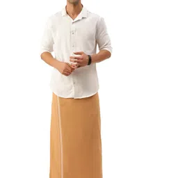 nandu Brand Elite Men's Cotton Safforn Colour Dothi - Pack of 1 (Kavi-Colour) image 5