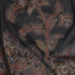 pashtush Mens Jacquard Ambi Stole, Warm and soft, Faux Pashmina - Black image 5