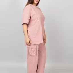 Kepa Plus Size Summer Co Ord Set for Women | Top and Lower Set with Stretchable Waistband | Stylish Airport Outfit for Women | Western Track Suit Co-Ord Set for Casual Wear image 4