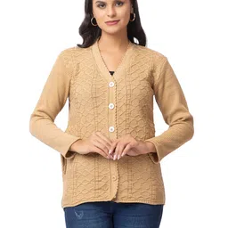 dadu dayal Women's Warm Woolen Cardigan - Stylish Full Sleeve Knitwear for Winter, Cozy & Elegant Sweater with Front Buttons and Pockets image 1