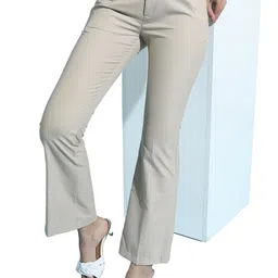 tokyo talkies Women's Straight Fit Regular Trousers | Stretchable Trousers| Mid-Rise image 1