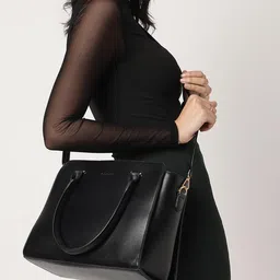 fastrack Solid Classic Satchel Bag for Women, Girls and Ladies | Made up of Premium Faux Leather image 2