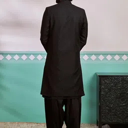 vastramay Men's Silk Blend Sherwani,Kurta And Patiala Set - Silk Blend Jacquard Sherwani,And Patiala Set for Men. image 5