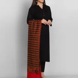 zamour Women's Kullu Himachali Woollen Plain Himalayan Striped Shawl Wrap 40 in x 80 in image 3