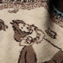 the souled store Disney: Alice Women and Girls Long Sleeves V Neck Button Front Brown Printed Acrylic Oversized Sweaters image 5