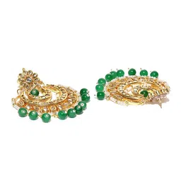 shining diva fashion Latest Gold Plated Kundan Pearl Stylish Fancy Wedding Necklace Jewellery Set for Women image 3