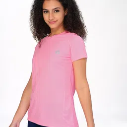 technosport Women's Solid Half Sleeve Crew Neck Technocool T-Shirt for Gym, Sports and Regular Use image 3