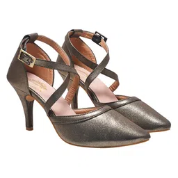 shoetopia Pointed Toe Crisscross Strap Pumps for Women & Girls image 1