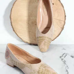 denill Women Multi Color Peacock Design Flat Bellies image 4